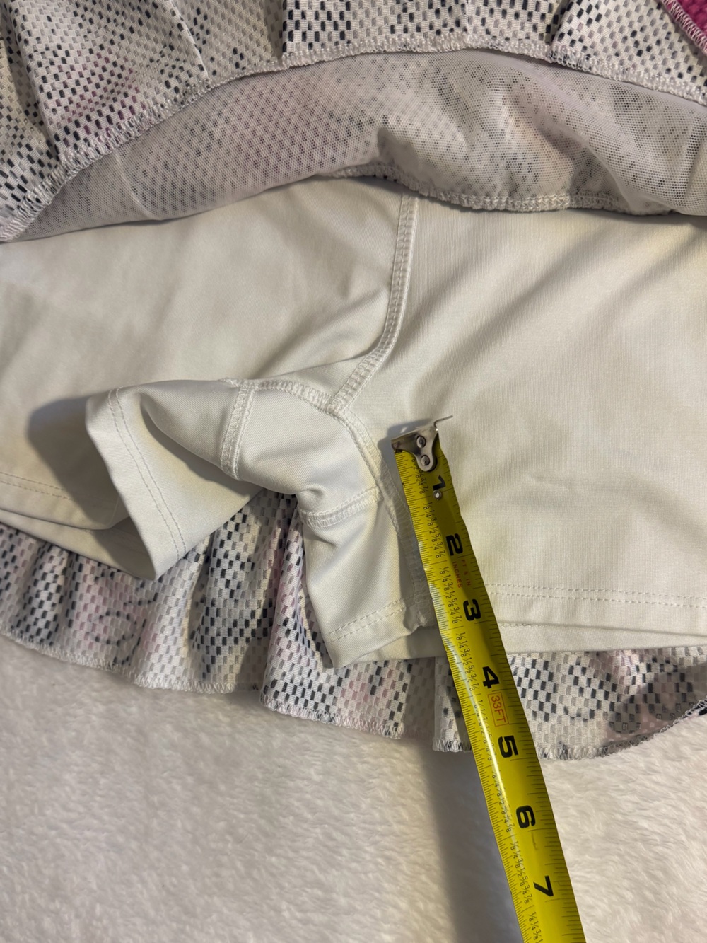Lucky in Love White, Black and Pink Graphic Layered Skort - Picture 4 of 4
